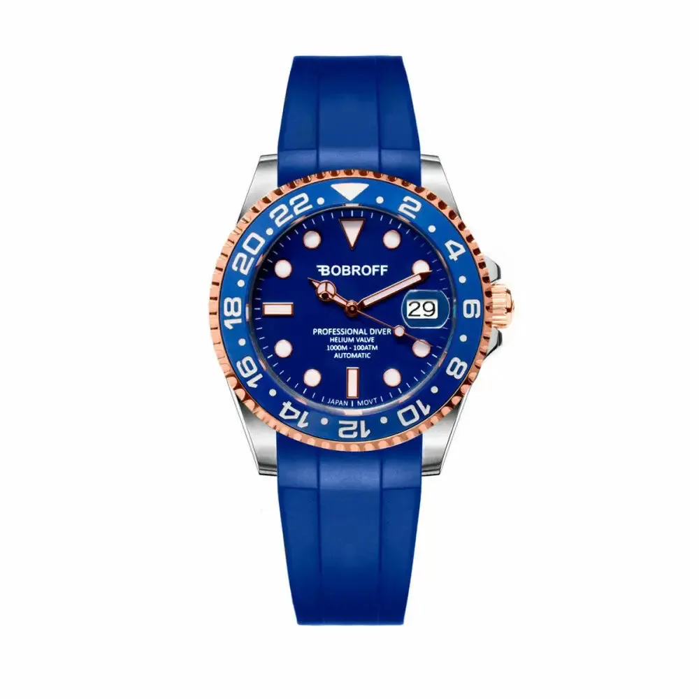 Bobroff Bf0006 Ca Unisex Automatic Watch Blue 41 Mm