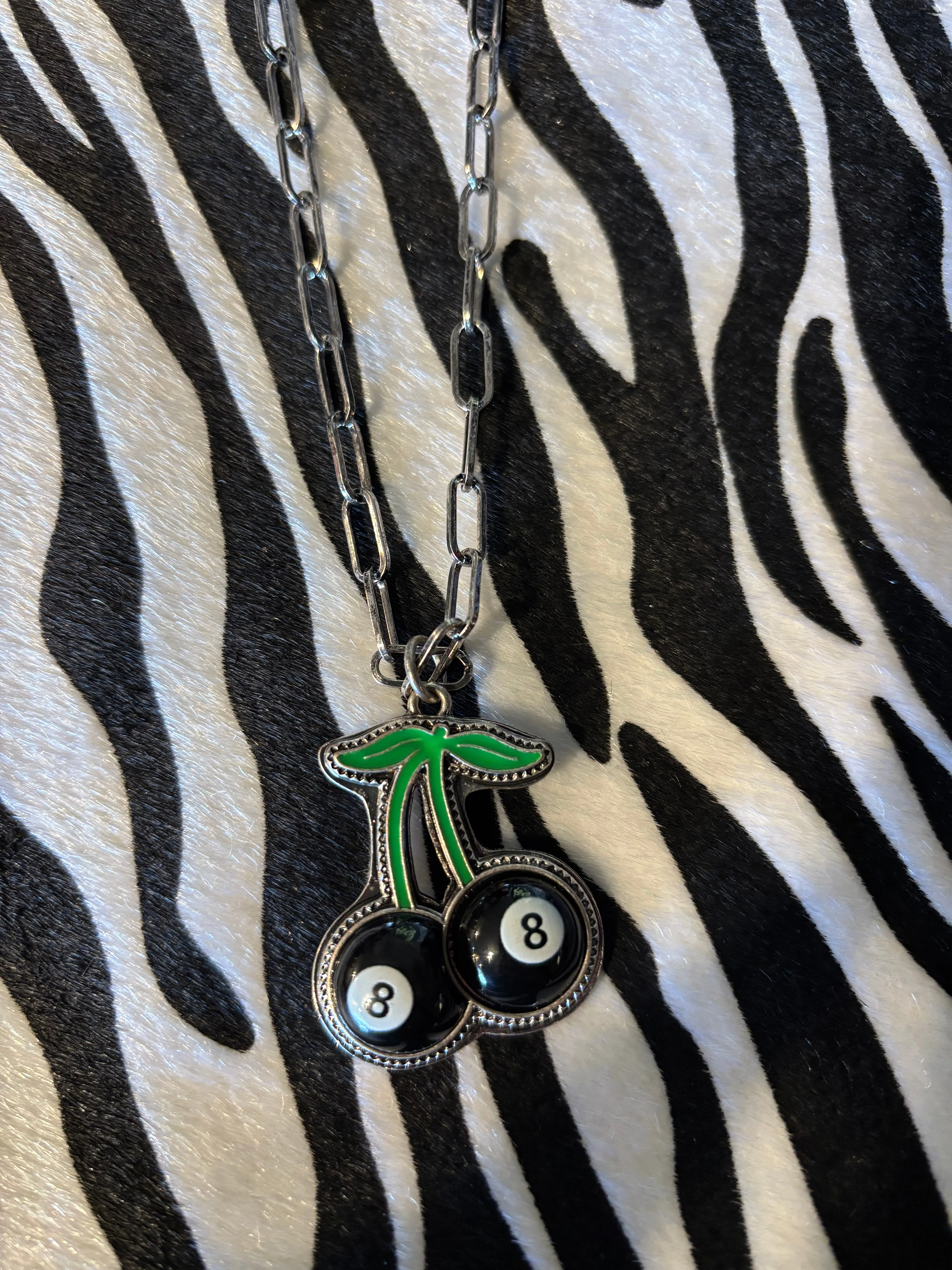 Cherry 8 Ball Necklace