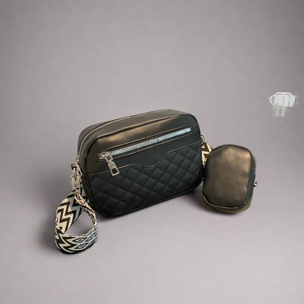 Cleo Quilted Vegan Leather Crossbody Bag