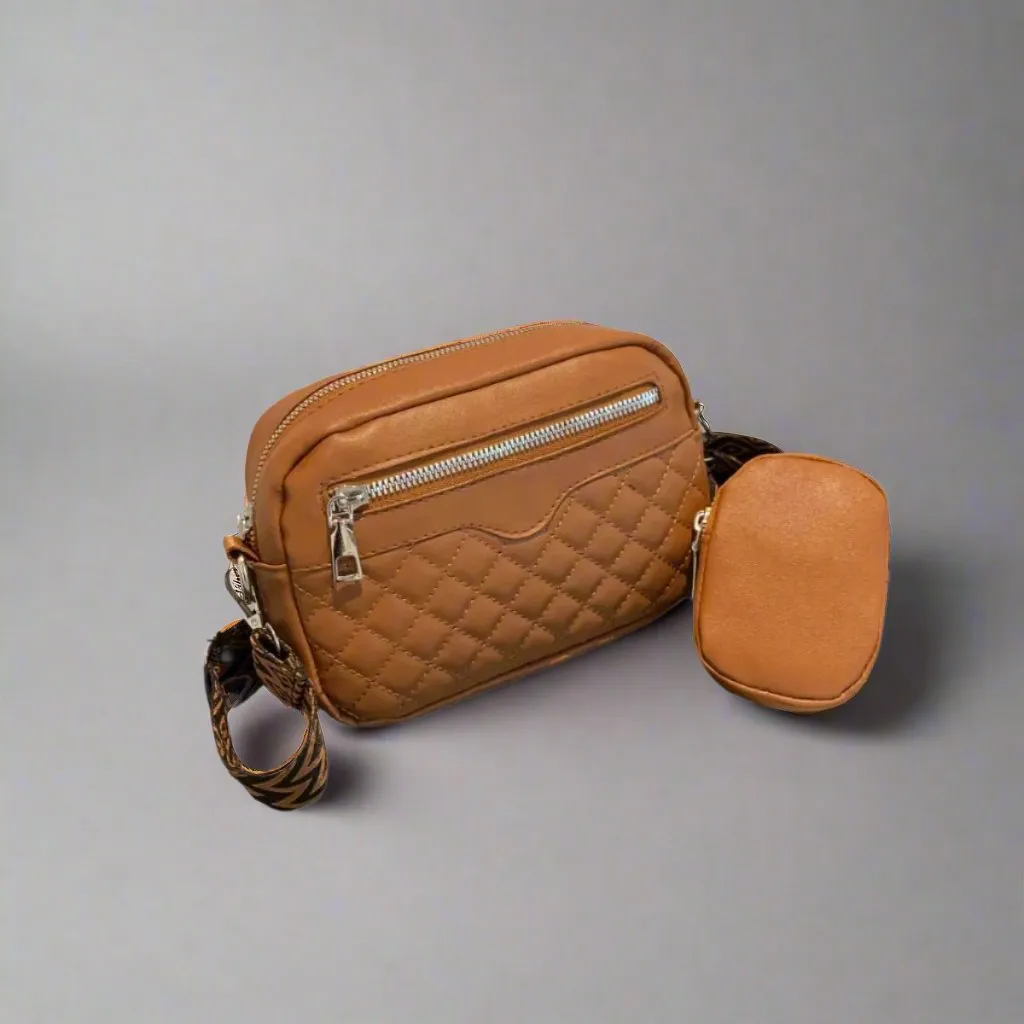 Cleo Quilted Vegan Leather Crossbody Bag