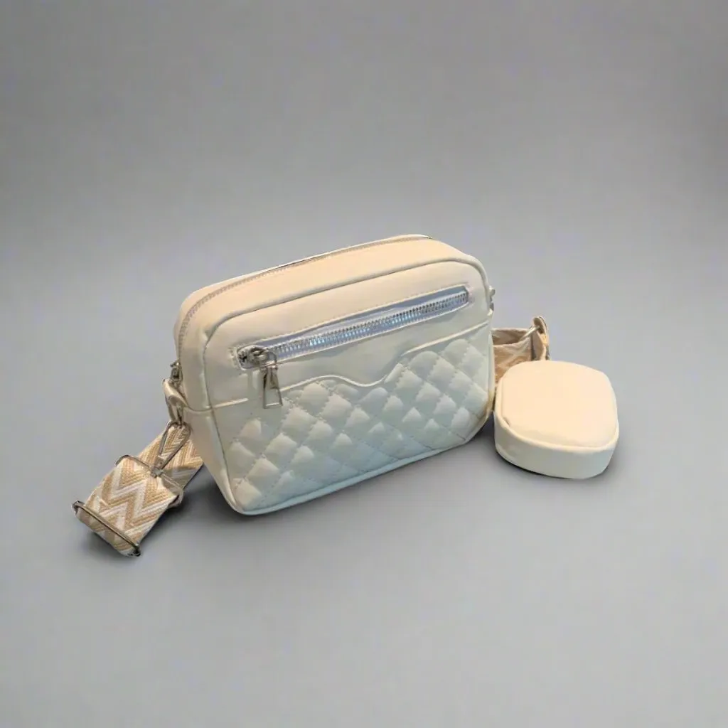 Cleo Quilted Vegan Leather Crossbody Bag