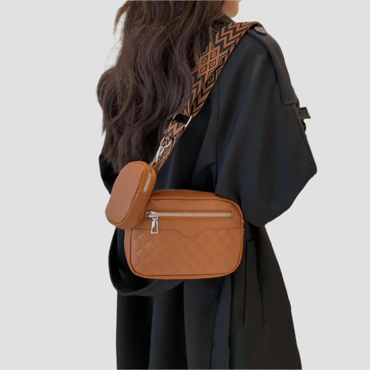 Cleo Quilted Vegan Leather Crossbody Bag