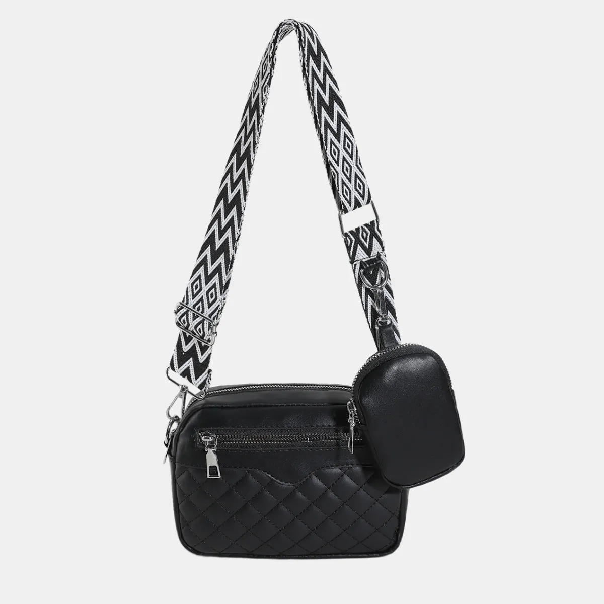 Cleo Quilted Vegan Leather Crossbody Bag