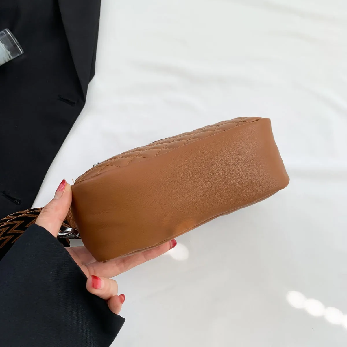 Cleo Quilted Vegan Leather Crossbody Bag