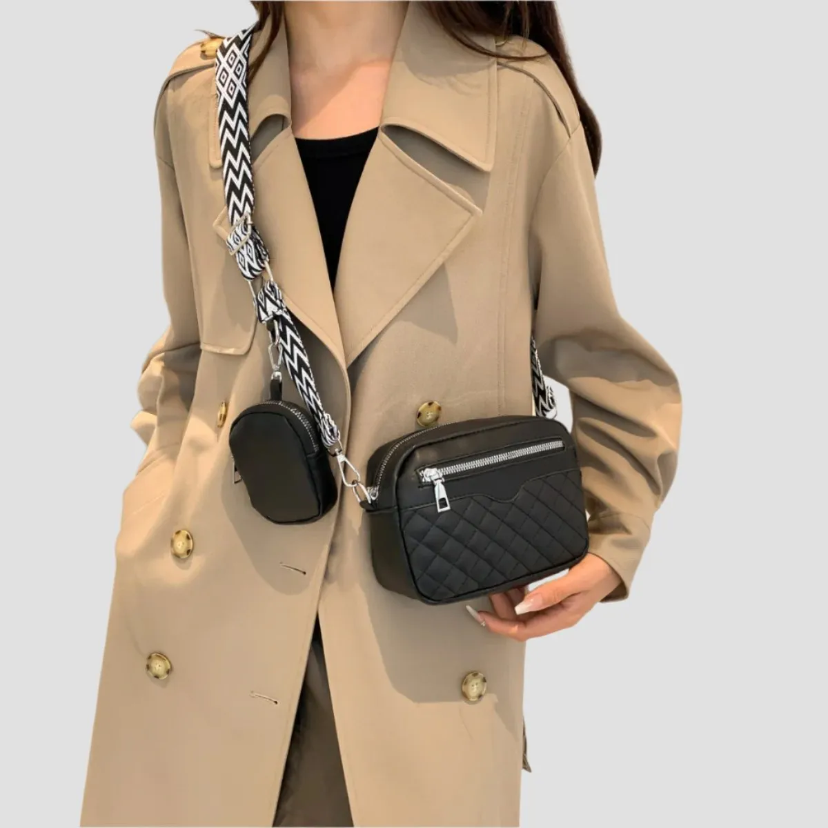 Cleo Quilted Vegan Leather Crossbody Bag