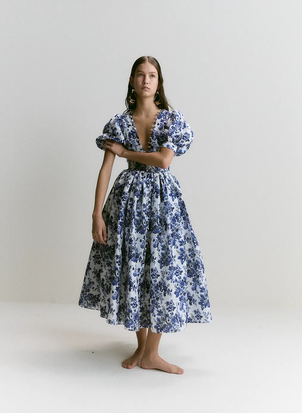 Florentine Silk Linen Midi Dress