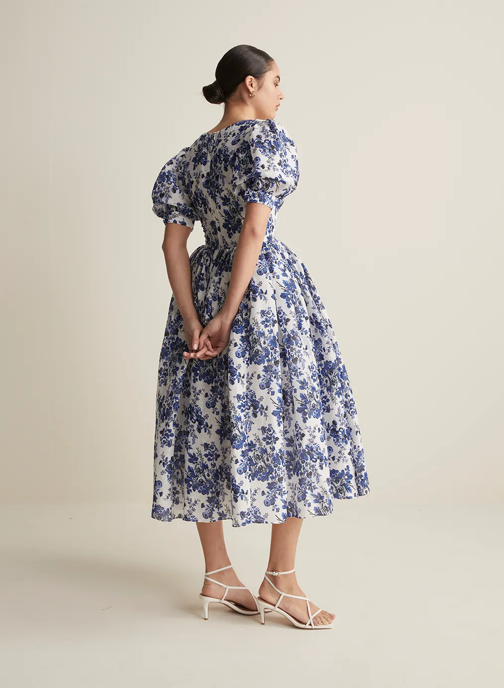 Florentine Silk Linen Midi Dress
