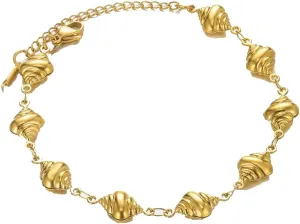 Gold Non Tarnish Shell Bracelets for Women Boho Adjustable Starfish Link Chain Bracelet Summer Beach Fashion Jewelry Gift