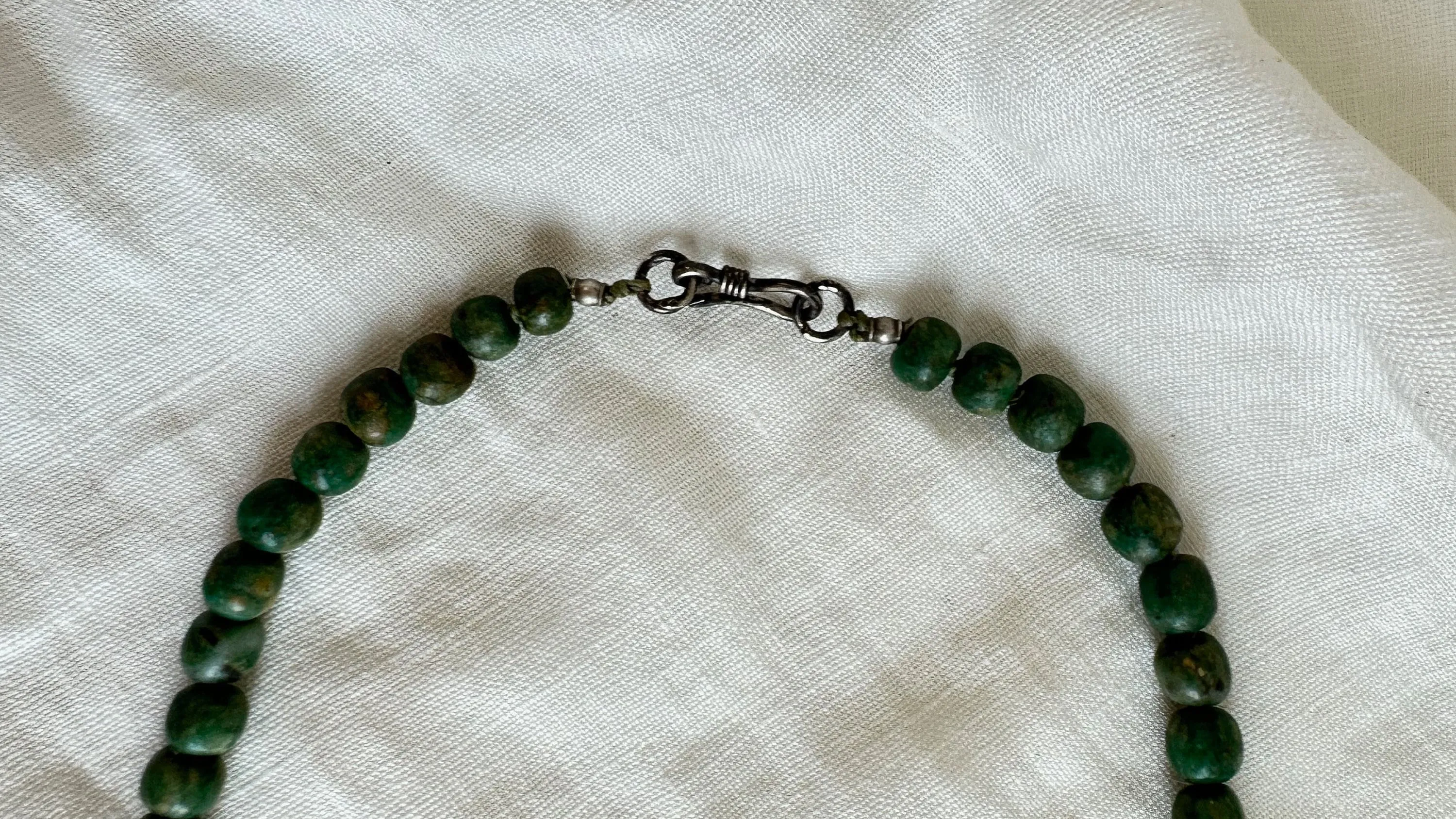 Guatemalita and Berber Silver Necklace. Jadeite. 2021