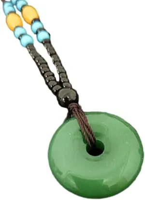 Imitation Jade Buckle Pendant Jade Pendant Necklace Circle Jade Necklace Necklace as Handmade for Good Luck Stones Necklace Gemstone Jewelry for Men Handmade Jade Pendant Necklace