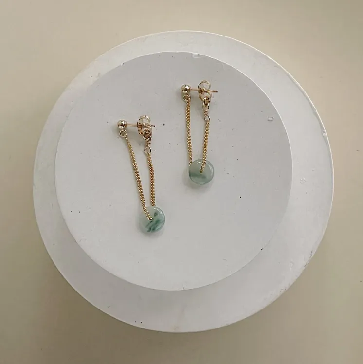Jadeite Chain Earrings