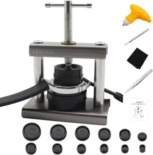 LYECUN Watch Crystal Press Tool, Case Back Pry, Spring Bar Tool, Watch Repair Kit for Back Cover Opening and Closing, Battery Replacement