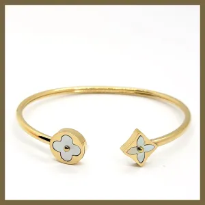MOP Clover Open Bangle