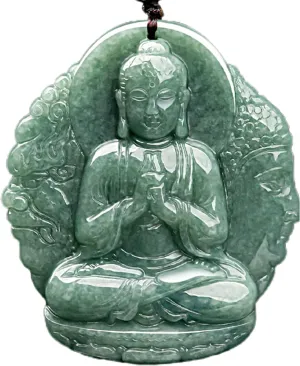 Natural Jade Buddha Necklace Pendant Certified Grade A Untreated Burmese Jadeite Hand Carved Tathagata Amulet for Men and Women Natural Jade Buddha Necklace Pendant Certified Grade A Untreated Burmese Jadeite Hand Carved Tathagata Amulet for Men and Women