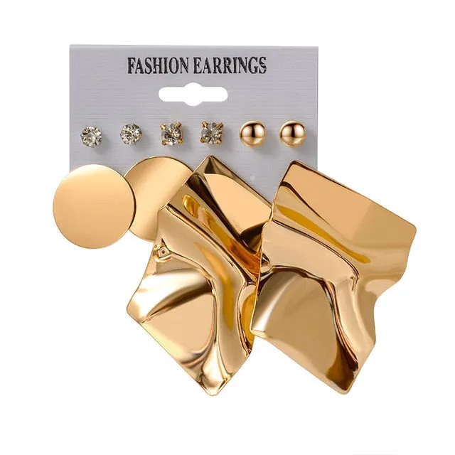 New Women's Earrings Set Tassel Pearl Acrylic Earrings For Women Bohemian Fashion Jewelry 2020 Geometric kolczyki Hoop Earings