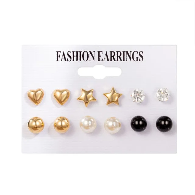 New Women's Earrings Set Tassel Pearl Acrylic Earrings For Women Bohemian Fashion Jewelry 2020 Geometric kolczyki Hoop Earings