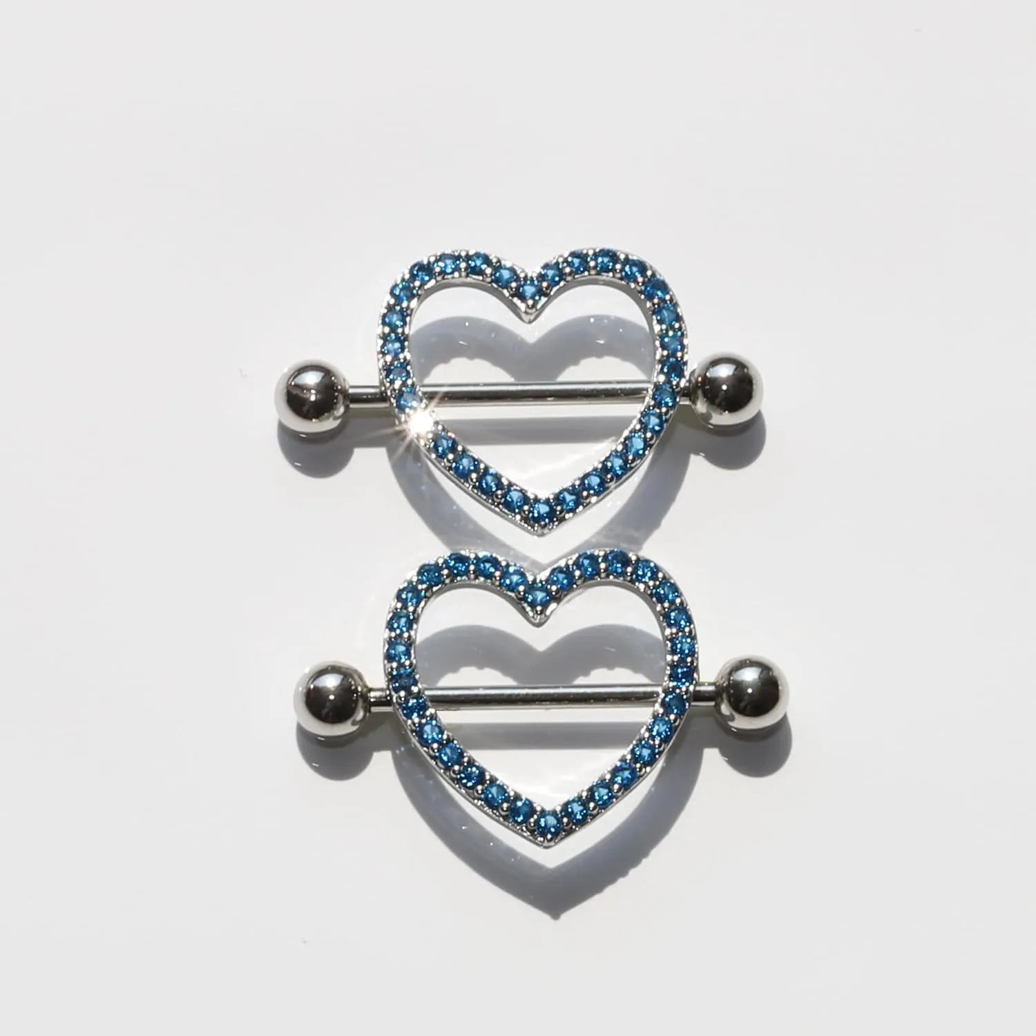 Nipple Rings - Surgical Stainless Steel Gold Silver Pink Blue Purple CZ Heart Butterfly Flower Bow Jewelry - 14 Gauge Nipple Bars and Barbells