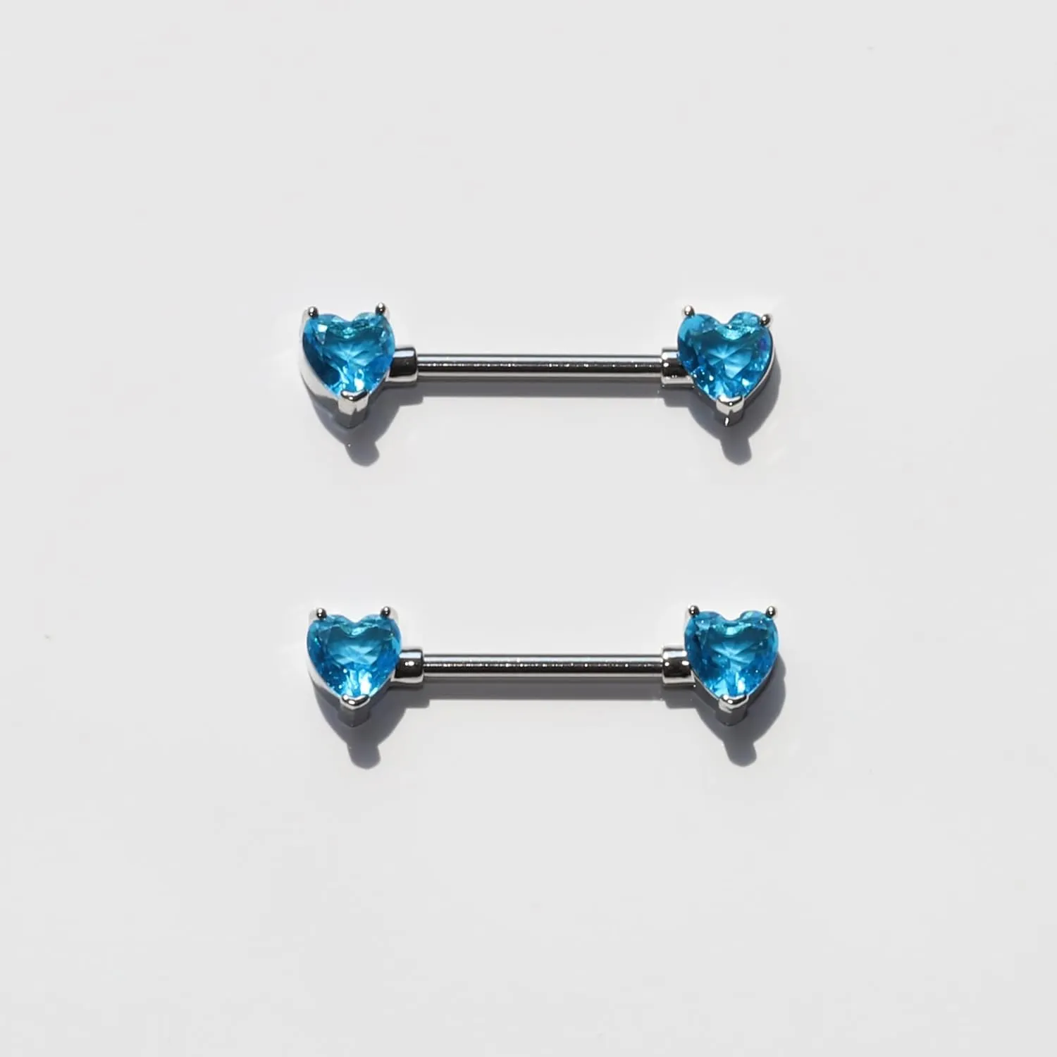 Nipple Rings - Surgical Stainless Steel Gold Silver Pink Blue Purple CZ Heart Butterfly Flower Bow Jewelry - 14 Gauge Nipple Bars and Barbells