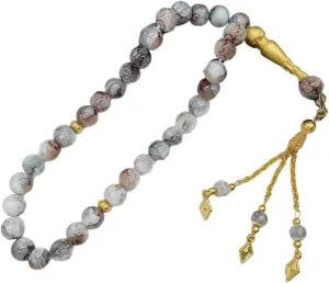 Prayer Beads Bracelet,Elegant Glass Prayer Beads Rosary Hand Chain 33 Bead Bracelet Meditation Rosary Jewelry for Men and Women