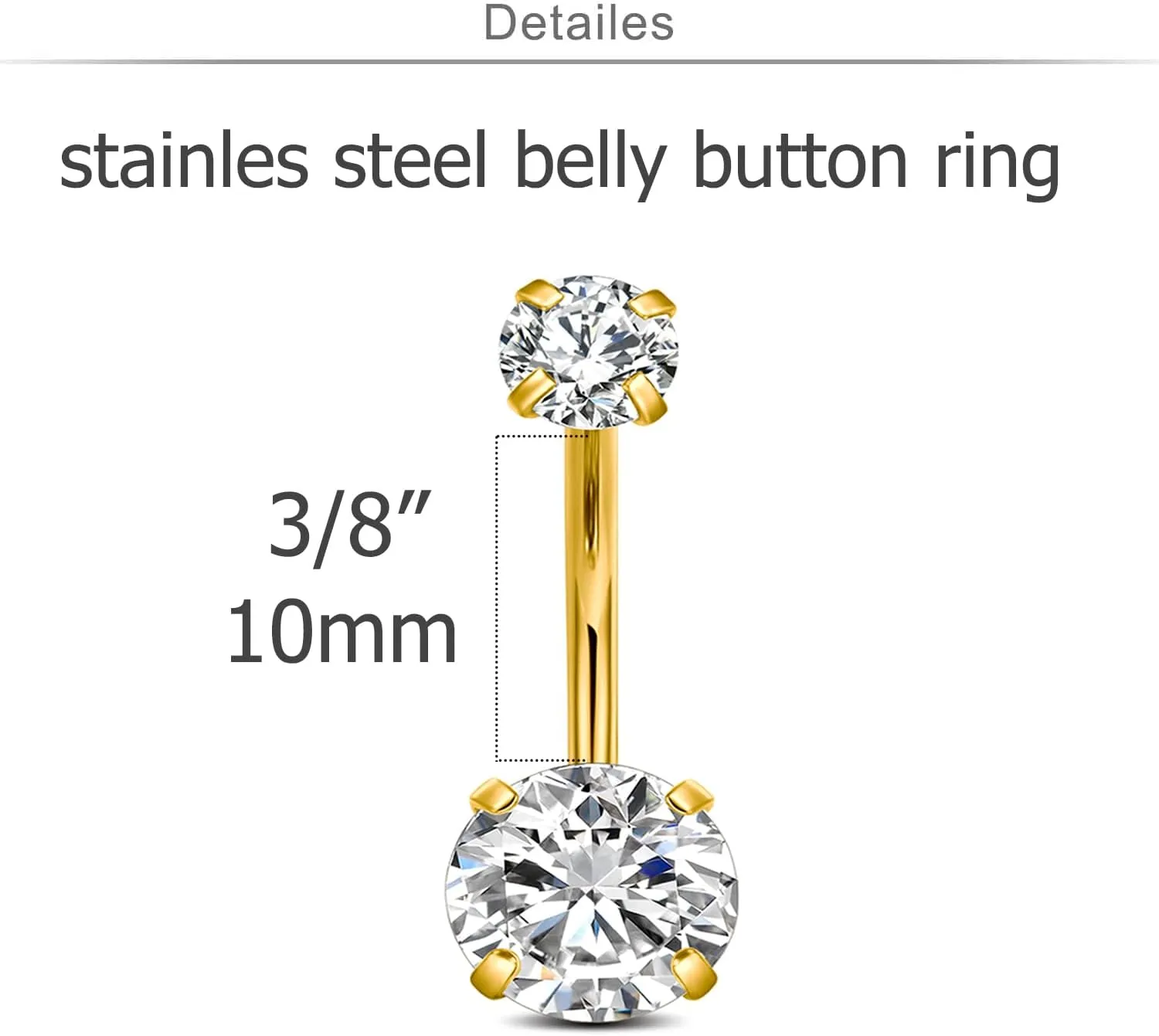 QWALIT Belly Button Ring Silver Gold Belly Rings Surgical Stainless Steel Belly Button Rings for Women Belly Button Piercing Jewelry Hypoallergenic Dangle Belly Button Ring Clicker Belly Ring Dangling