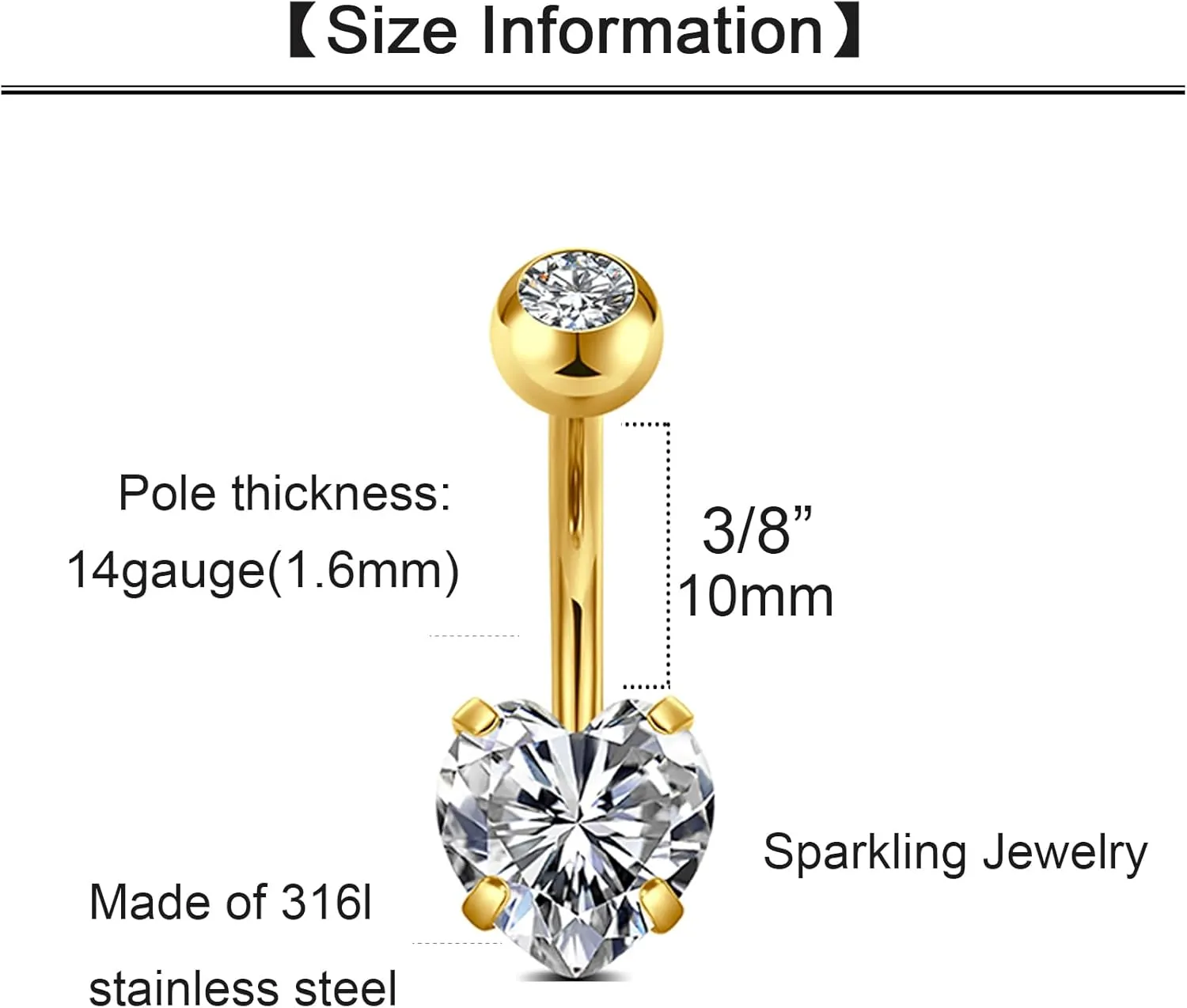 QWALIT Belly Button Ring Silver Gold Belly Rings Surgical Stainless Steel Belly Button Rings for Women Belly Button Piercing Jewelry Hypoallergenic Dangle Belly Button Ring Clicker Belly Ring Dangling
