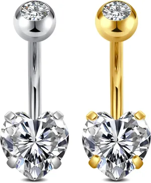 QWALIT Belly Button Ring Silver Gold Belly Rings Surgical Stainless Steel Belly Button Rings for Women Belly Button Piercing Jewelry Hypoallergenic Dangle Belly Button Ring Clicker Belly Ring Dangling