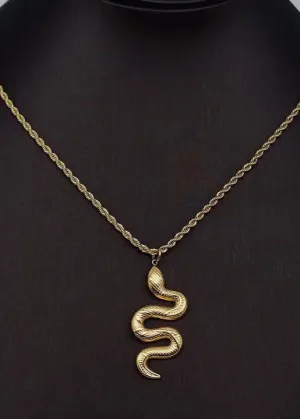 Snake Pendant Necklace | Gold