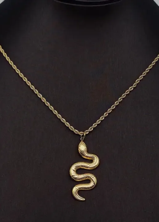 Snake Pendant Necklace | Gold