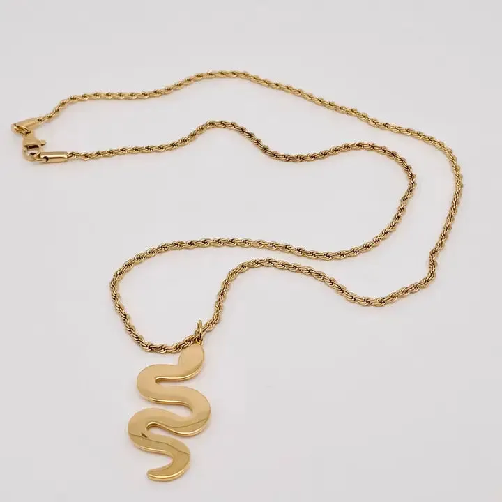 Snake Pendant Necklace | Gold